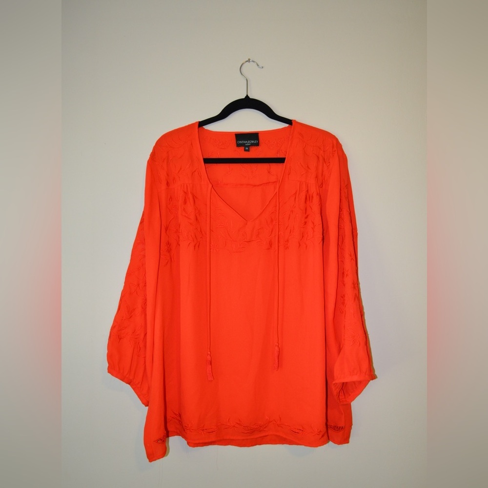 Red Embroidered Blouse